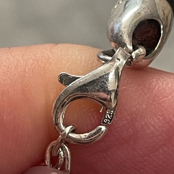 Turquoise Pendant leather Silver 925 clasp Necklace - Picture 7 of 8